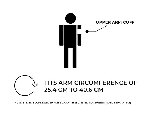 EMI Aneroid Sphygmomanometer Manual Blood Pressure Regular Cuff (Regular Adult - Black)