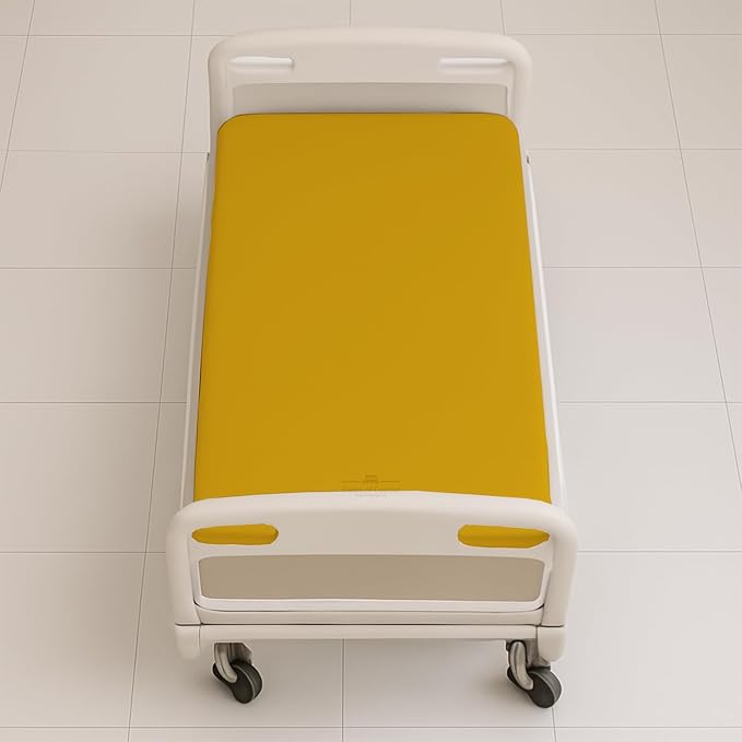 1 Pack Fitted Hospital Bed Sheets - Soft Microfiber Hospital Fitted Sheet - Hospital Bed Fitted Sheets (Gold, 36" x 84" x 12")