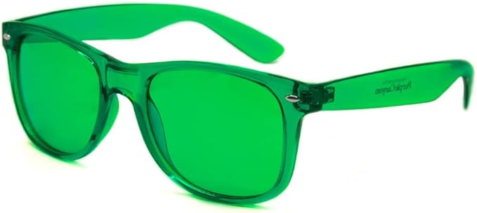 PURPLE CANYON Green Color Therapy Mood & Migraine Glasses Light Therapy Chakra Healing Glasses Chromotherapy Green Colored Lenses