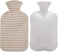 Fashy Hot Water Bottle with Ivory Soft Cotton Cover (67oz / 2L) – Made in Germany