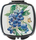 Lissom Design Compact Mirror - Handheld Magnifying Cosmetic Mirror, 2.63-Inch, Farm Fresh - Square - Blueberries