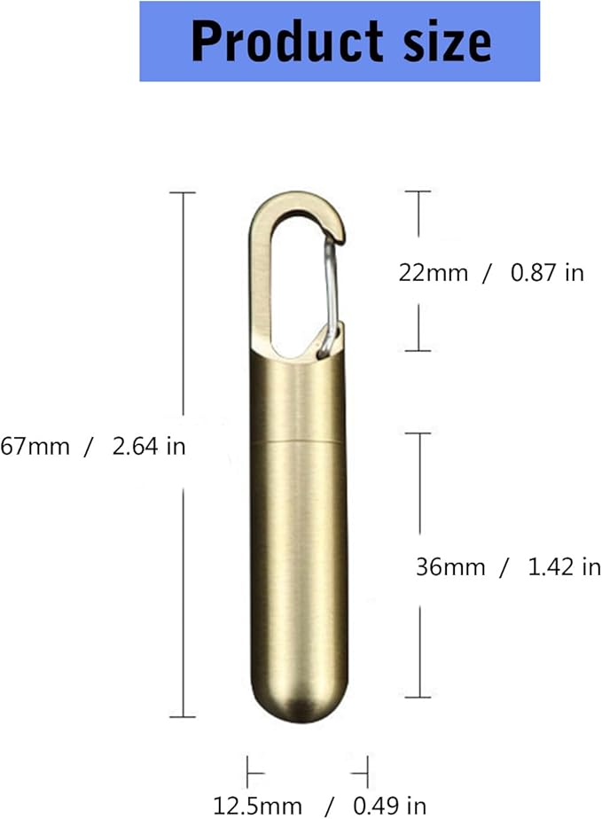 Convenient Keychain Pills Case Practical Brass Pills Container with Keychain Secure Travel Case for Medications