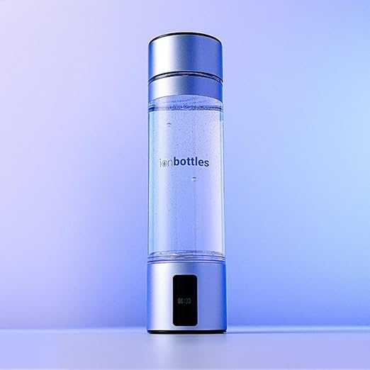 IonBottles Atom Hydrogen Water Bottle - 10 oz, 5 PPM, SPE/PEM, Dual Chamber, Pressure Relief Valve, Digital Timer, BPA-Free Tritan Strong Bottle Design, USB Type-C