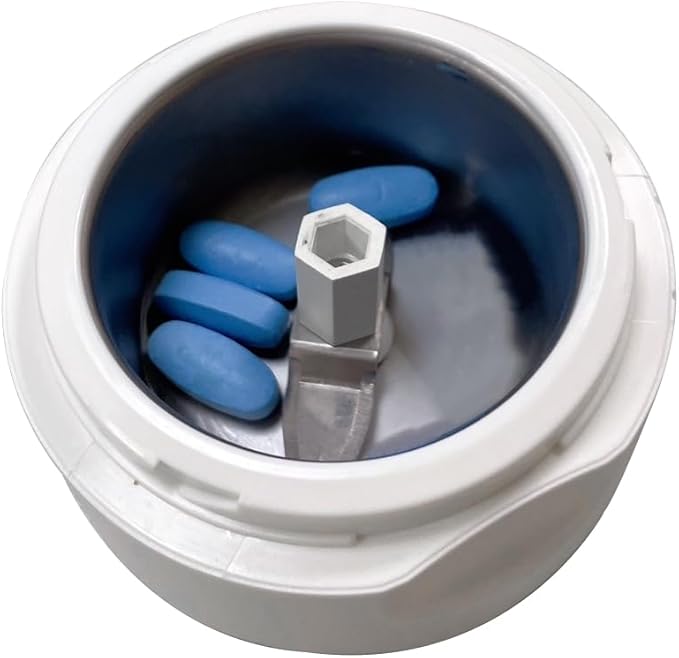 EZ Grind Electric Pill Crusher – Automatic Medication Grinder for Tablets & Vitamins – Rechargeable, Easy to Use, Stainless Steel Blade, Safe & Consistent Results (Green with Pill Pouches)