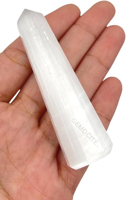 WholesaleGemShop 3 Inch Gemstones Obelisk Tower Jumbo Facet Aura Rock Crystal Natural Polished Earth Wand Spirit
