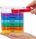 OPTRANEST Weekly Pill Organizer 7 Day, 4 Times a Day AM PM Pill Box, Stackable Medicine Organizer with Removable Compartments