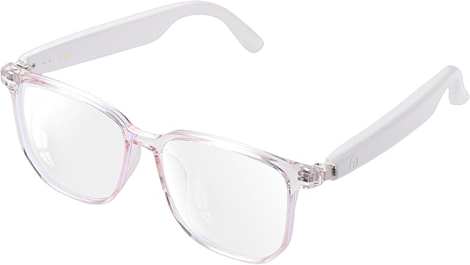 Smart Glasses for Women, Blue Light Filtering Lenses，Bluetooth 5.3, Audio & Mic, Intelligent Touch,Open-Ear Clear Sound Audio Glasses with Bluetooth, Ultralight Comfortable Design for Working.
