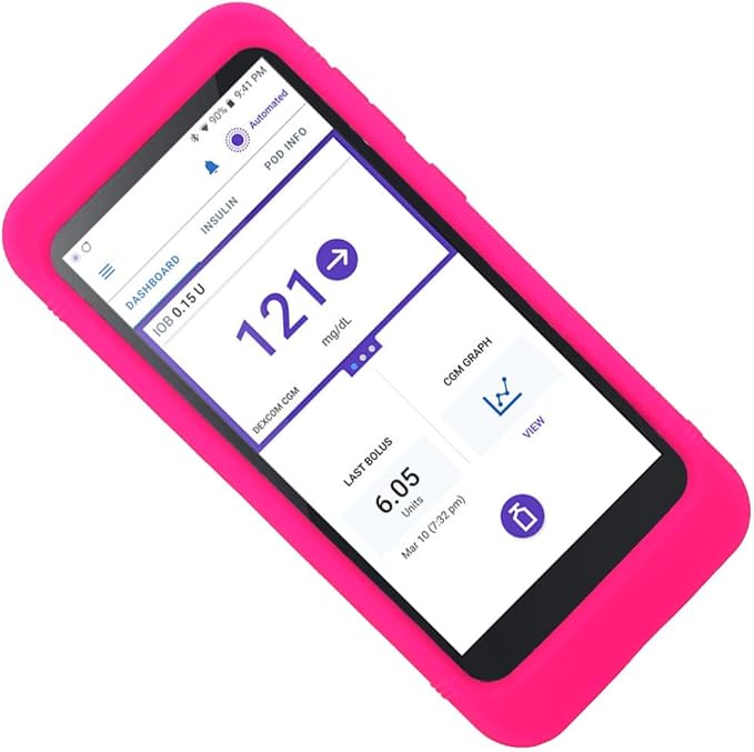 Silicone Case for Omnipod 5 Receiver (Continuous Glucose Monitoring) (HPink)