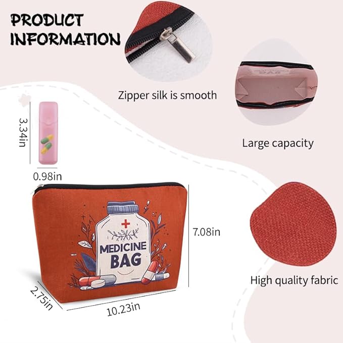 Medical Bag Organizer Pouches Nurse Practitioner Gifts Bag Drug Pill Organizer Physician Assistant Pharmacy Student Patient Travel Makeup Bag Doctor of Nursing Practice Graduation Gifts Pouch Bags