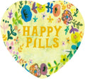 AmyZone Metal Pill Organizer Vintage Portable Compact Pill Box Pill Casefor Purse/Pocket to Contain Vitamins/Tylenol/Fish Oil/Supplements/Meds/Tablet (Happy Pills-Love Heart)