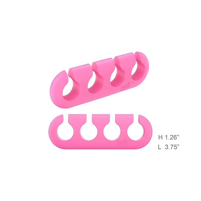 Gel Toe Separators for Women & Men - 4 Pieces Soft Silicone Pedicure Toe Spacers for Separating Toenails - Toe Polish Separators, Yoga, Relaxing, Nail Art and more - (Pink & Blue Ombre)