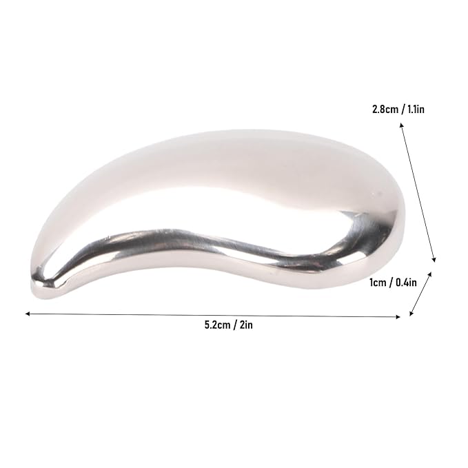 Ymiko 304 Stainless Steel Eye Moon Shaped Unbreakable Under Eye Cooling Packs for Cold Hot Compress Reusable Eye Ice Pack for Puffy Eyes and Relaxation Skincare Essential
