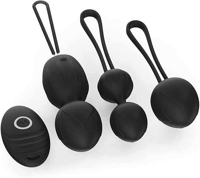 Kegel Exerciser, Kegel Weights Set for Female Pelvic Floor Exercises, Set of 3 Premiun Silicone Kegel Exercise Trainer Kit for Women: Beginers&Advance (Black)