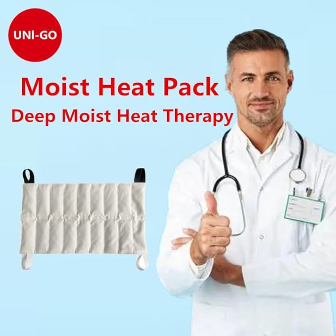 UNI-GO Moist Heat Pack, Relieve Body Fatigue, Pain, Backache, Arthritis, Joint Stiffness, Sprains, Bruises, General Soreness and Spasms. (Large Size-10"x18")