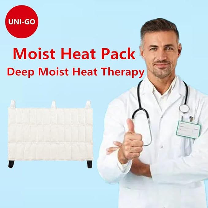 UNI-GO Moist Heat Pack, Relieve Body Fatigue, Pain, Backache, Arthritis, Joint Stiffness, Sprains, Bruises, General Soreness and Spasms. (Oversize Size-15"x24")