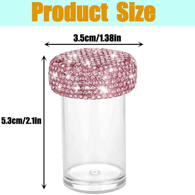 Bling Diamond Portable Waterproof Pill Case Medicine Dispenser Bottle Storage for Outdoor Camping Travel (Pink)