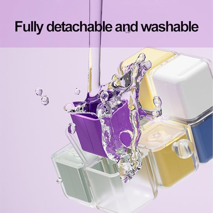 Cube Pill Organizer - Weekly 8 Compartments Portable Pill Case, Magnetic Closure, Detachable & Washable Travel Pill Container (White)
