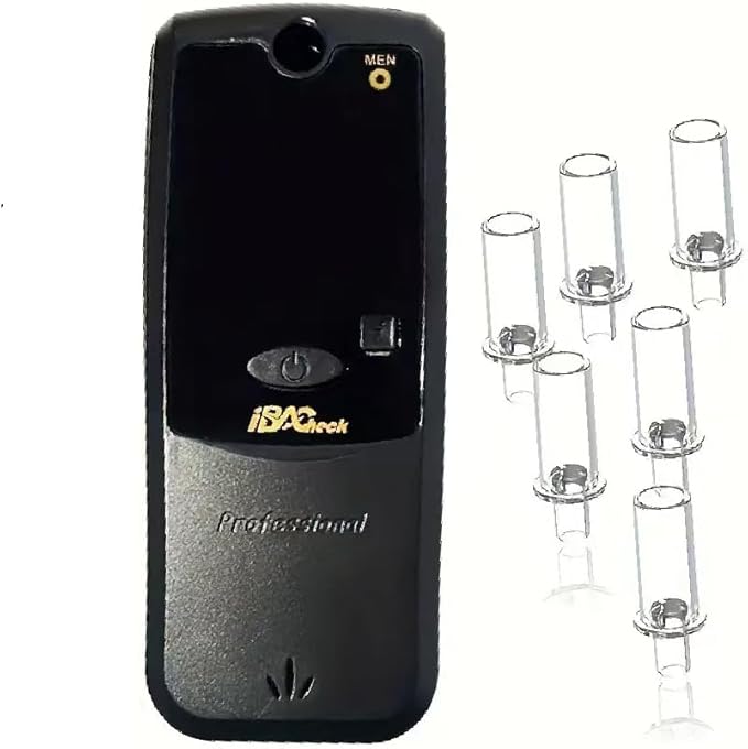 Breathalyzer with 10 Memories and LED Display, Visible at Night. Long Battery Life and Last 350 Test with Alkaline Batteries (B & W 178) (B & W 178)