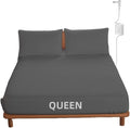 OKOHEY Grounding Fitted Sheets with 15ft Earthing Cord, Queen Size, 90% Organic Cotton + 10% Silver Fiber, Soft & Breathable Grounded Sheet for Better Sleep and Enhanced Wellness, Gray