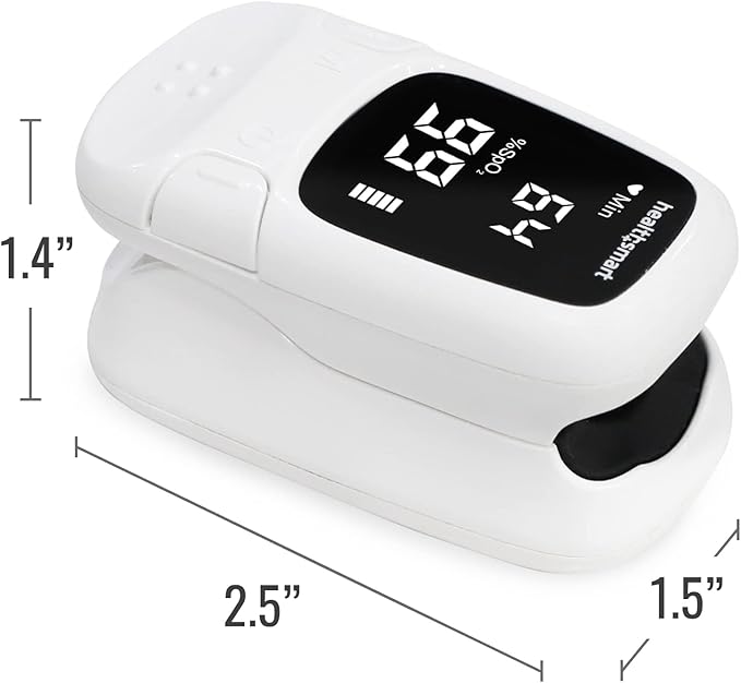 HealthSmart Digital Fingertip Sport Pulse Oximeter, Fast Results, Clinically Accurate, Easy-To-Read LED Display, Auto-Shutoff