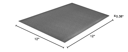 Portico Systems 18031205T Comfort Step 3/8" Anti-Fatigue Mat with Pebble Emboss, Grey, 3" x 12"