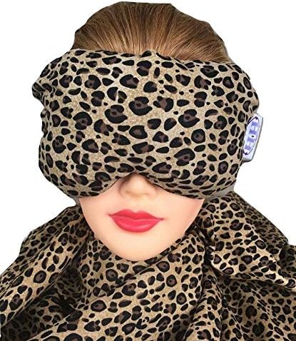 Eye Mask Lavender Eucalyptus, Sinus, Herbal Pack, Hot Cold Pack, Heat Wrap,Organic, Flax Seed, Microwave Therapy, Sleep Mask, Yoga Meditation Eye Pillow, Cheetah