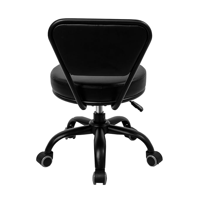 Dayton Pedicure Stool (Matt Black) Pneumatic, Adjustable Height, Perfect for Nail Salon, Pedicure spa