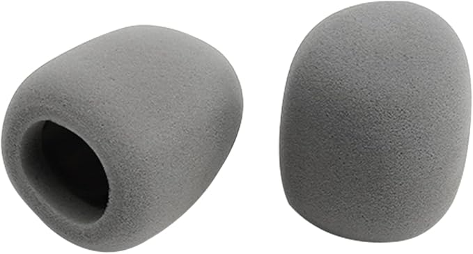 Fielect 2Pcs Microphone Cover Sponge Foam Mic Cover Handheld Microphone Windscreen Shield Protection Micro Foam Filter Gray for KTV Broadcasting