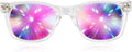 GloFX Ultimate Diffraction Glasses - Clear - 3D Prism Rainbow Effect - Great Edm, Festival, Concert, Fireworks, Christmas Lights, and Rave Accessory - Clear Frames