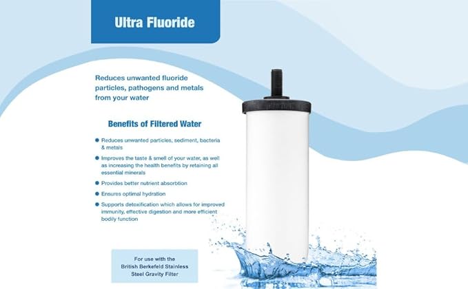 British Berkefeld Doulton Ultra Fluoride Ceramic Drinking Water Filter Cartridge W9120133 for All Gravity Water Filter Systems