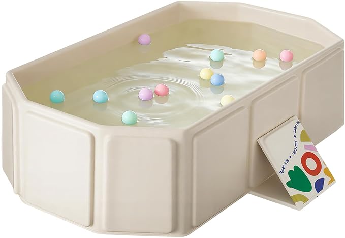 Portable Bathtub, Foldable Bathtub No Installation, Bathroom SPA Soaking Tub, Shower Stall Collapsible Hot & Ice Bath Tub (Light White, 29.5"L x 17.7"W x 9.8"H)