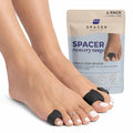 Single Toe Spacer for Bunion Relief and Plantar Fasciitis Support, Soft Gel Toe Separators for Alignment, Foot Tension and In-Shoe Comfort | 4 pieces