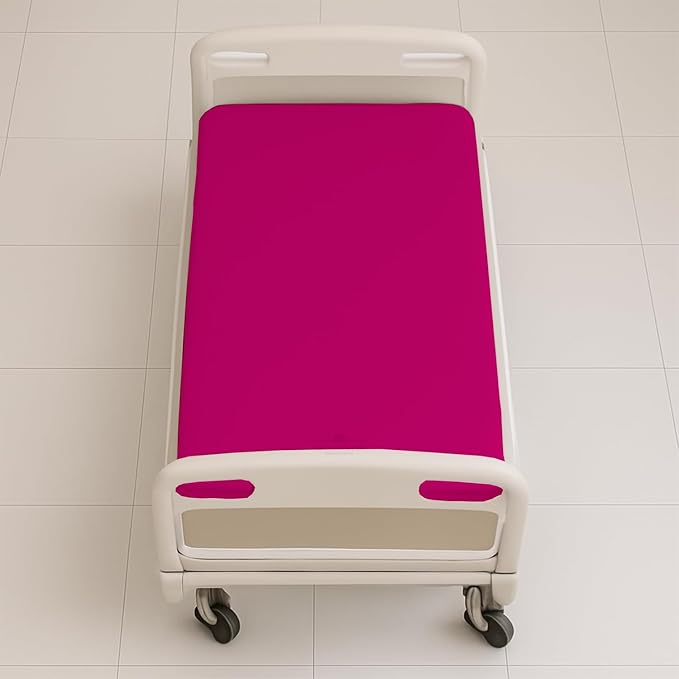 6 Pack Fitted Hospital Bed Sheets - Soft Microfiber Hospital Fitted Sheet - Hospital Bed Fitted Sheets (Hot Pink, 36" x 84" x 12")