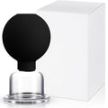 Nuanchu Facial Cupping Cup Black Glass Face Cup Silicone Cupping Massage Vacuum Suction Mug for Body Face Leg Arm Back Shoulder Muscle and Joint Pain(1.5 Inch Diameter)