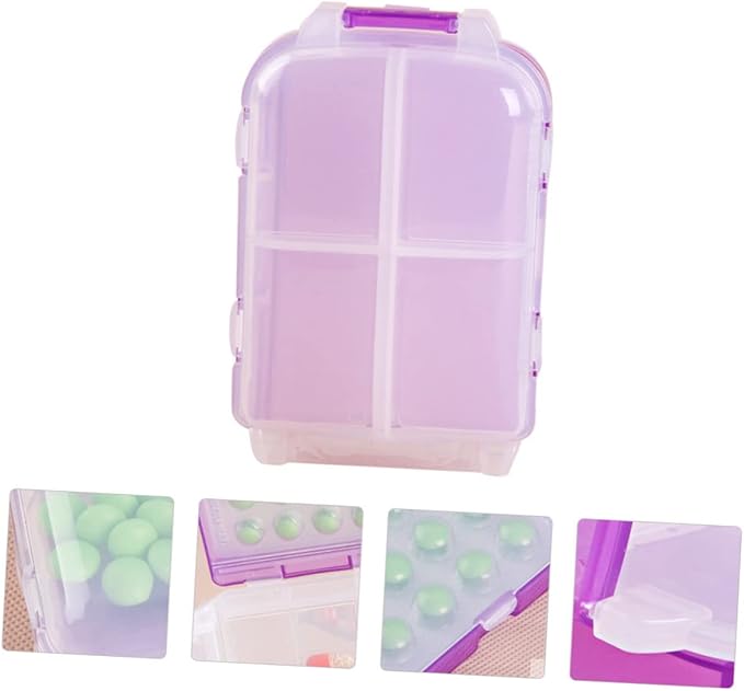 NOLITOY 1pc Three-Layer Portable Folding Pill Box Compact Travel Case for Medications Plastic Capacity Convenient Organizer for Vitamins and Daily Use