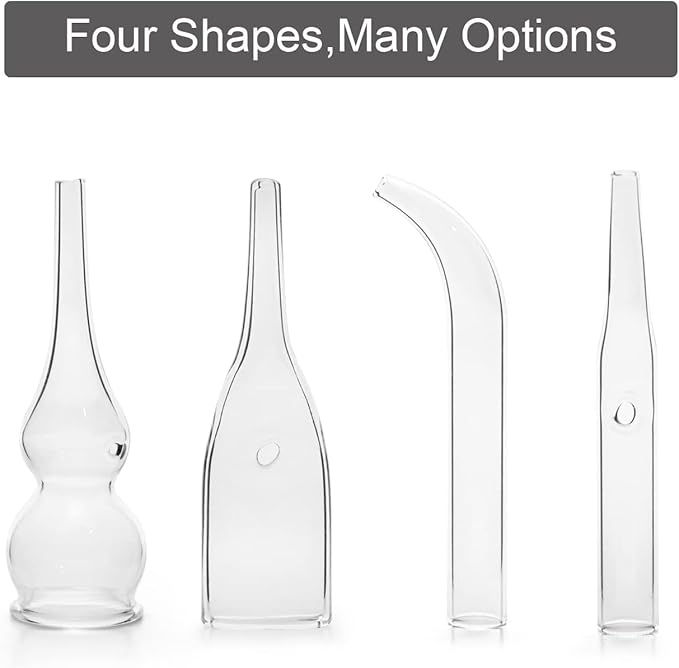 Elitzia Four Types of Acne Blackhead Absorbing Glass Tube Types Multiple Use Electrotherapy Beauty Machine Accessories 10/Set of The Same Type ETD215SA (Erect)