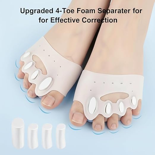 Upgraded Toe Separators & Toe Spacers for Women and Men - Podiatrist Recommended, Bunion Corrector, Foot Alignment and Pain Relief(1 Pair)