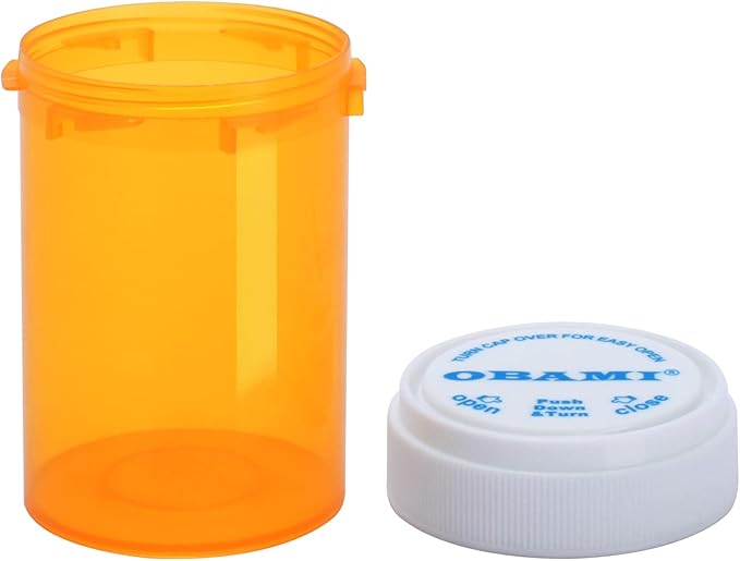 Plastic Empty Pill Bottles with Double Sided Use (Child Resistant & Easy Open) Caps - Medicine Container Pill Cases Dispenser Organizers (20 Dram, 12pcs)