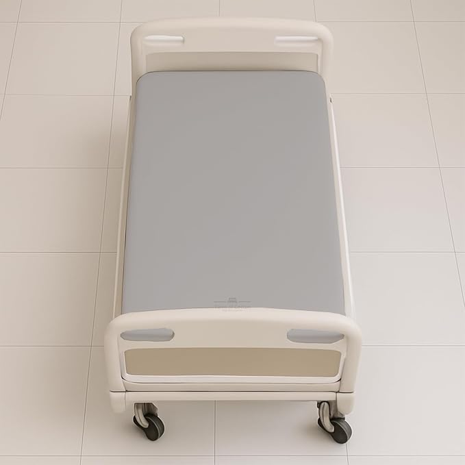 6 Pack Fitted Hospital Bed Sheets - Soft Microfiber Hospital Fitted Sheet - Hospital Bed Fitted Sheets (Light Grey, 36" x 84" x 12")