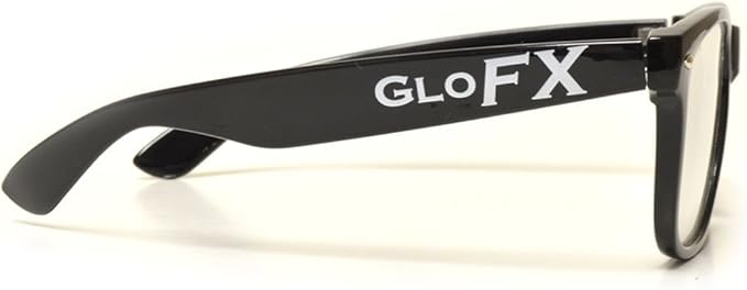 GloFX Black Frame Extreme Line Diffraction Glasses – Laser Etched for Vibrant Rainbow Light Effects, Flexible & Durable, Perfect for Raves & Festivals