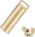 Brass Seals Bottles Keychain,Portable Waterproof Pill Case Key Chain, Mini Canister Medicine Capsule Bottle Pill Container for Outdoo Camping & Travelling EDC Tool, Large