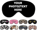 AMAPARK Custom Eye Mask for Sleeping Personalized with Picture Text Logo Sleep Masks Gift for Wedding Anniversary Party Favor, Black