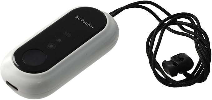 Negative Ion Air Purifier Portable Hanging Neck 7000MAh Personal Rechargeable For Home Travel(White)