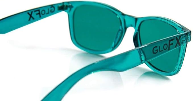 GloFX Color Therapy Glasses – Chakra Mood Light Therapy Chromotherapy Glasses (Aqua)