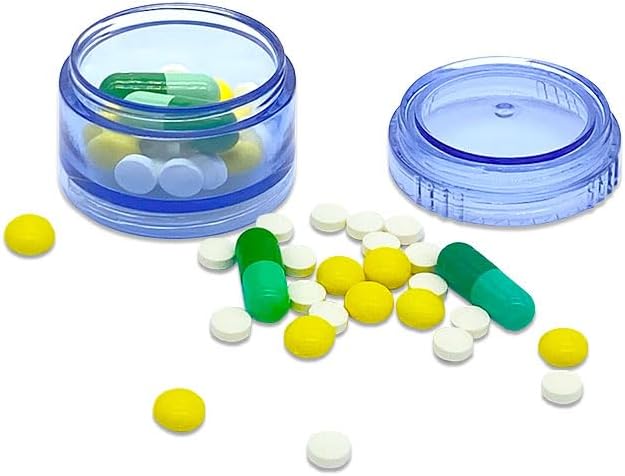 HaiSea Weekly Travel Pill Planner-Monthly Pill Organizer, Daily Month Pill Box-Separate AM/PM Compartments Colors Vary (Blue)