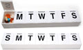 Jumbo Weekly 11" Pill Organizer - Extra Large Compartments Will Hold 7 Days Worth of Vitamins and Medications - Great Size for Gummy & Chewable Vitamins (2 Pack)
