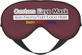Custom Sleep Eye Mask Personalized Men Women Blindfold Design Your Own Photo Text Logo Adjustable Strap Soft Eyeshade Customized Blackout Eye Cover for Home Offices Travel Maroon