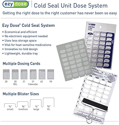EZY DOSE Unit Dose Roller & Brayer for Pill, Medicine, Vitamin Organizer, 5.75 Inches Wide, Use with Cold Seal System Planner, Made in the USA