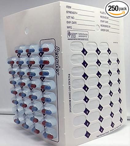 31 Day Multi-med Monthly vac Pack Cold Seal Medication Blister Pack Cards. Great for pharmacies and Caregivers. 250 Cards