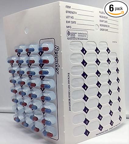 31 Day Multi-med Monthly vac Pack Cold Seal Medication Blister Pack Cards. Great for pharmacies and Caregivers. 6 Cards